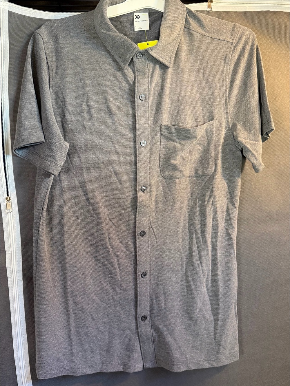 all in motion Grey Short Sleeve Button-Down Shirt